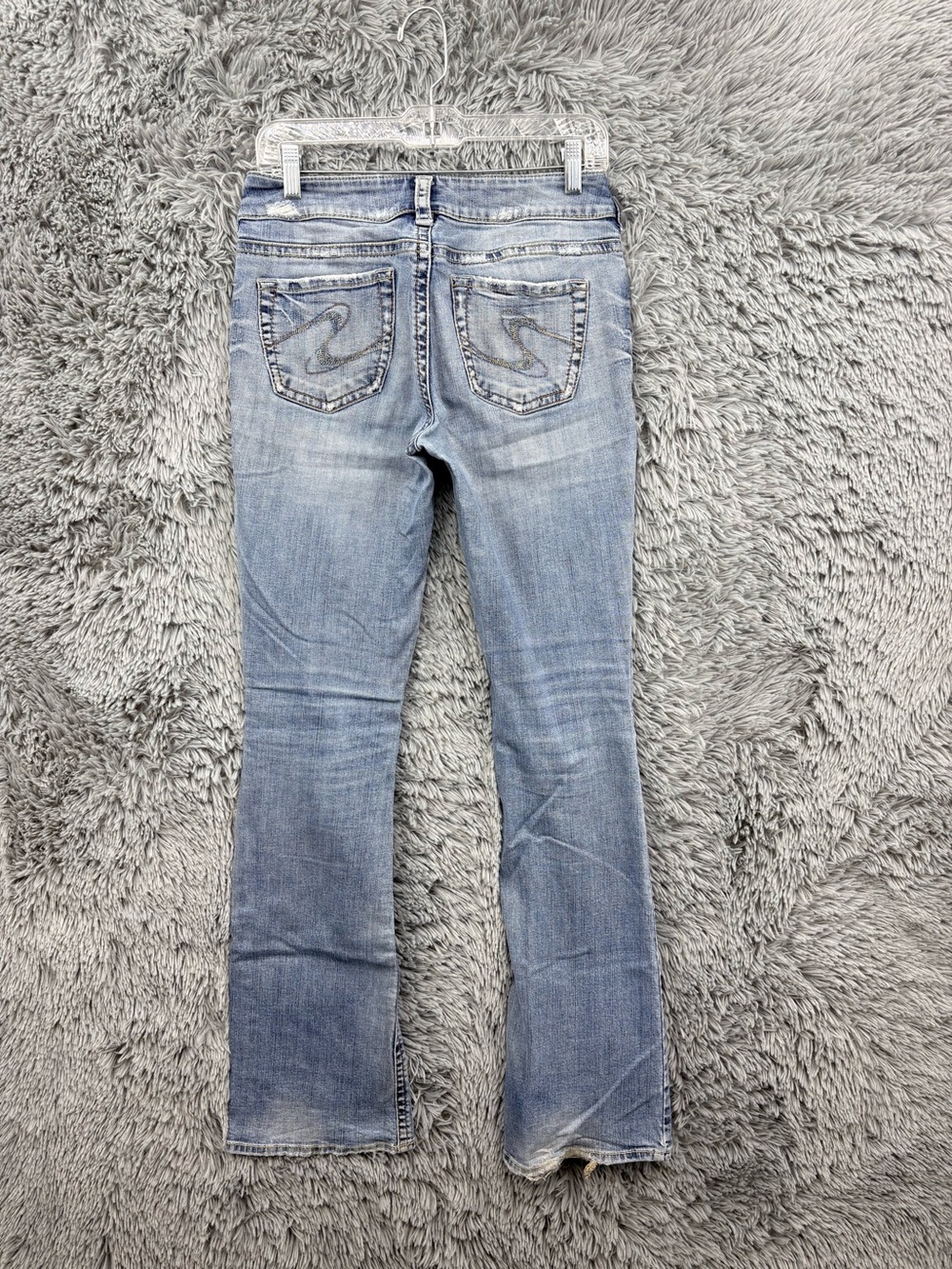Silver Jeans Womens 27 Suki Bootcut Distressed Light Wash